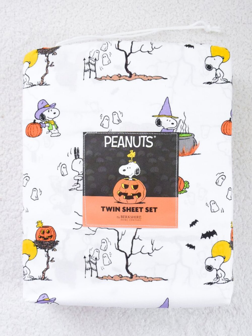 *Peanuts* Berkshire Home Halloween Snoopy Sheets Set - TWIN SIZE - NEW!